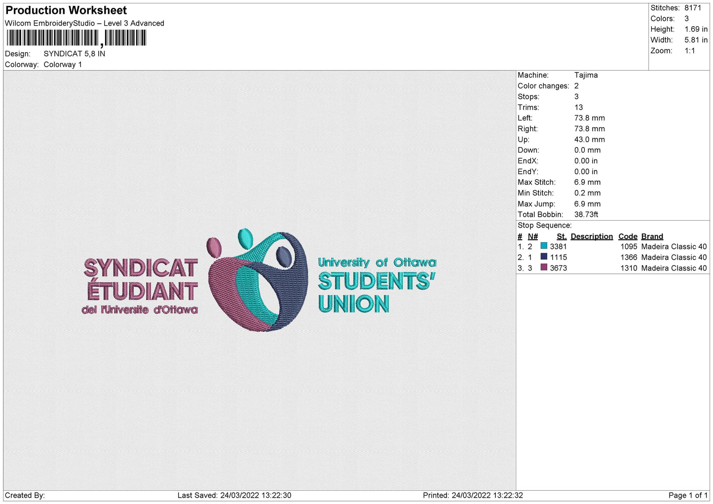 Syndicat Embroidery File 4 size