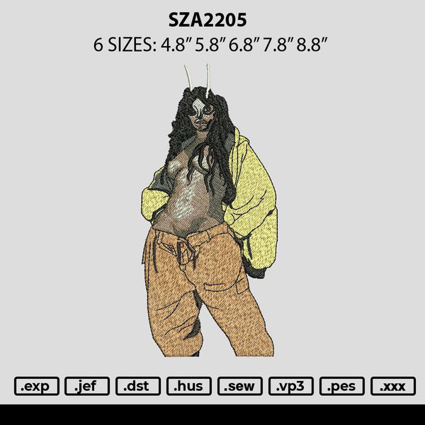 Sza2205 Embroidery File 6 sizes