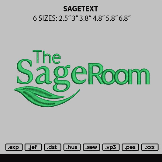 Sagetext Embroidery File 6 sizes