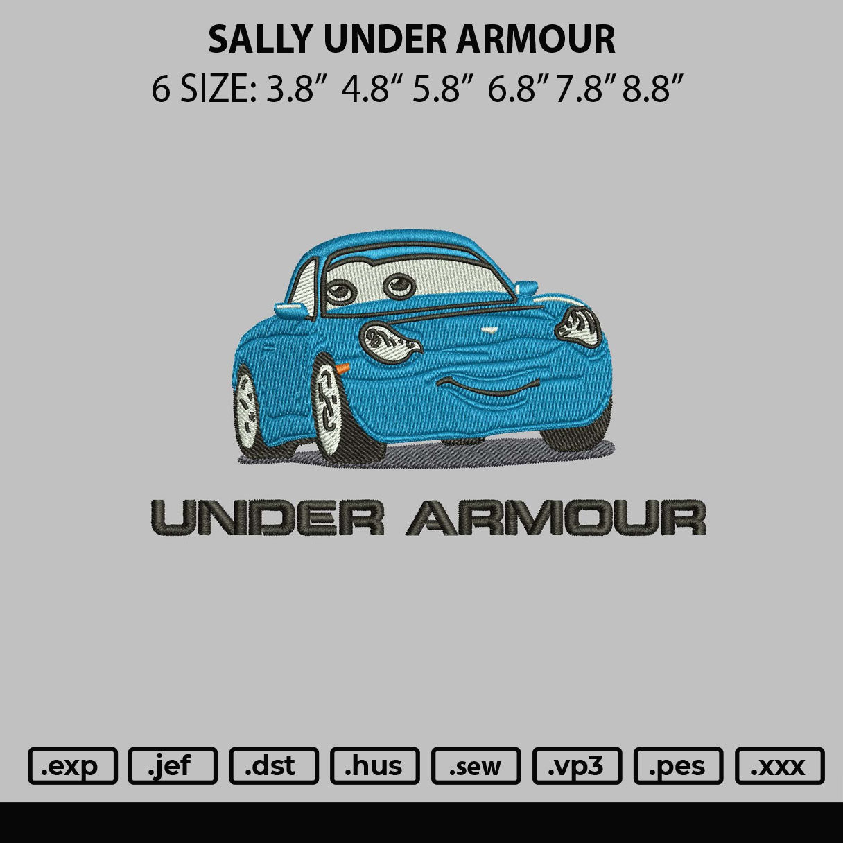 Sally Under Armour Embroidery File 6 sizes