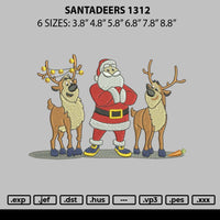 Santadeers 1312 Embroidery File 6 sizes