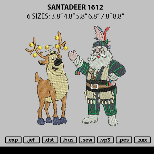 Santadeer 1612 Embroidery File 6 sizes