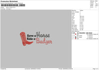 Save A Horse Embroidery File 6 sizes