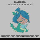 Dragon Girl Embroidery File 6 sizes