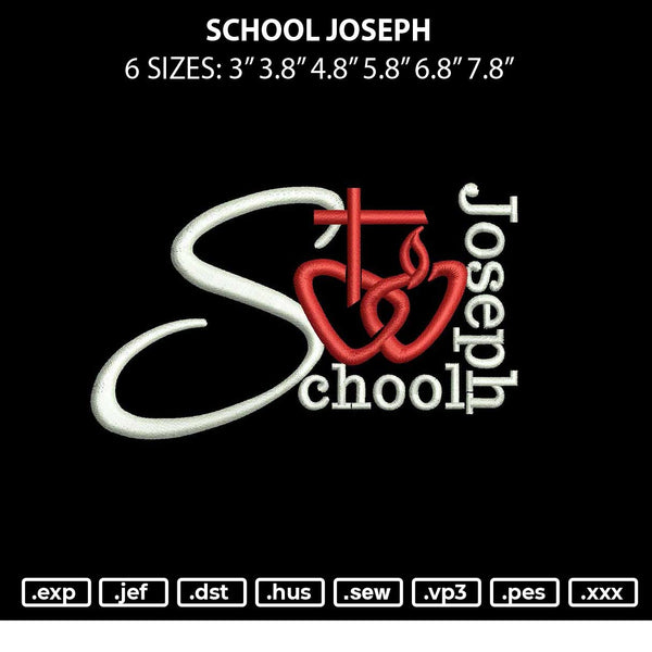 School Joseph Embroidery File 6 sizes