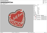 Selflove Heart Embroidery File 6 sizes
