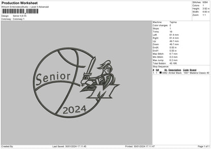Senior 24 Embroidery File 6 sizes