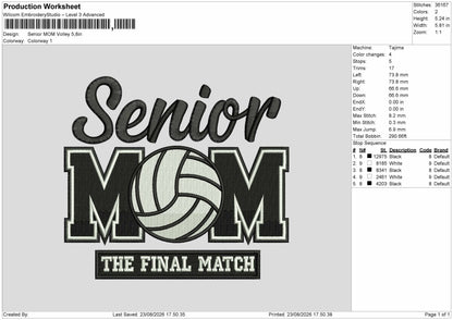 Senior Mom 2308 Embroidery Machine Design File 6 sizes