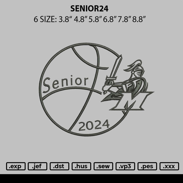 Senior 24 Embroidery File 6 sizes