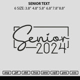 Senior Embroidery File 6 sizes