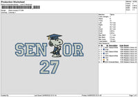 Senior Snoopy 26 27 Embroidery 2 Files