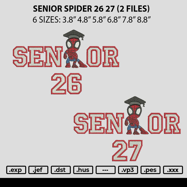 Senior Spider 26 27 Embroidery 2 Files