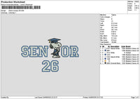 Senior Snoopy 26 27 Embroidery 2 Files