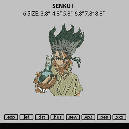 Senku Embroidery File 6 sizes