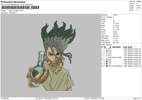 Senku Embroidery File 6 sizes