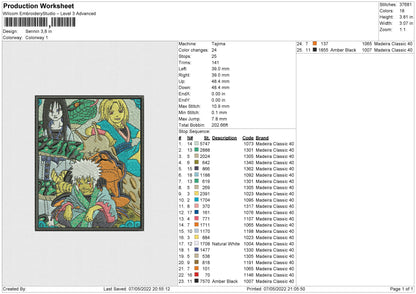 Sennin Embroidery File 4 size