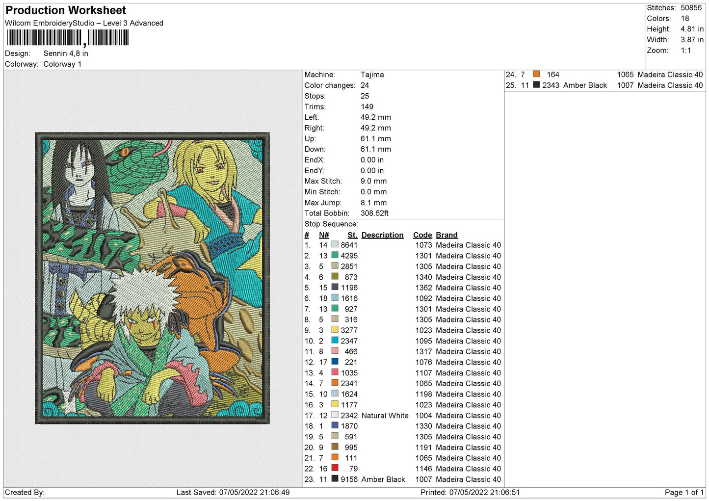 Sennin Embroidery File 4 size