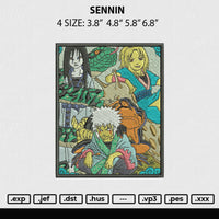 Sennin Embroidery File 4 size