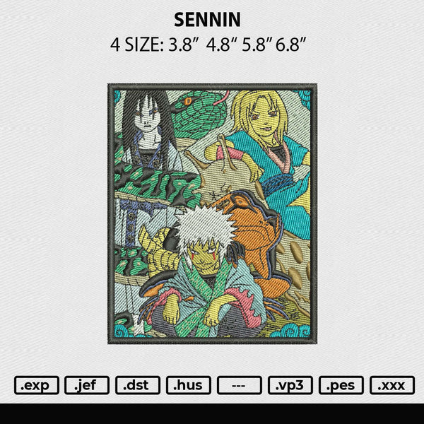 Sennin Embroidery File 4 size
