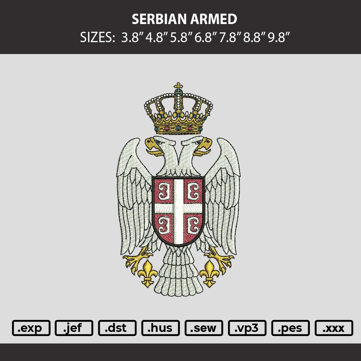 Serbian Armed Embroidery Machine Design File