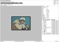 Sesshomaru Rectangle V2 Embroidery File 5 sizes