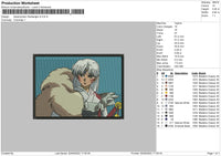 Sesshomaru Rectangle V2 Embroidery File 5 sizes