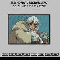 Sesshomaru Rectangle V2 Embroidery File 5 sizes