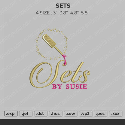 Sets Embroidery File 4 size