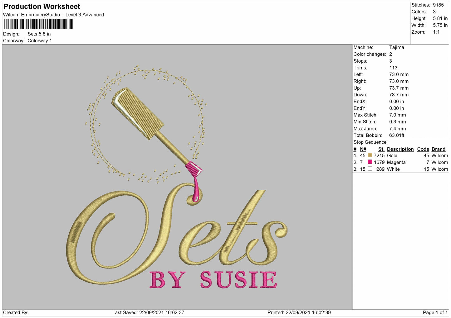 Sets Embroidery File 4 size