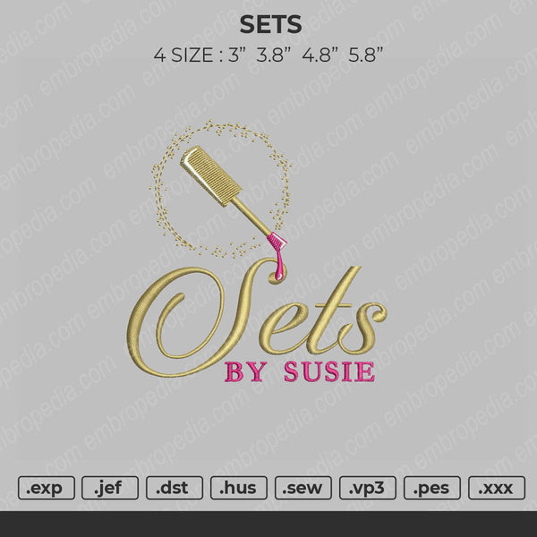 Sets Embroidery File 4 size