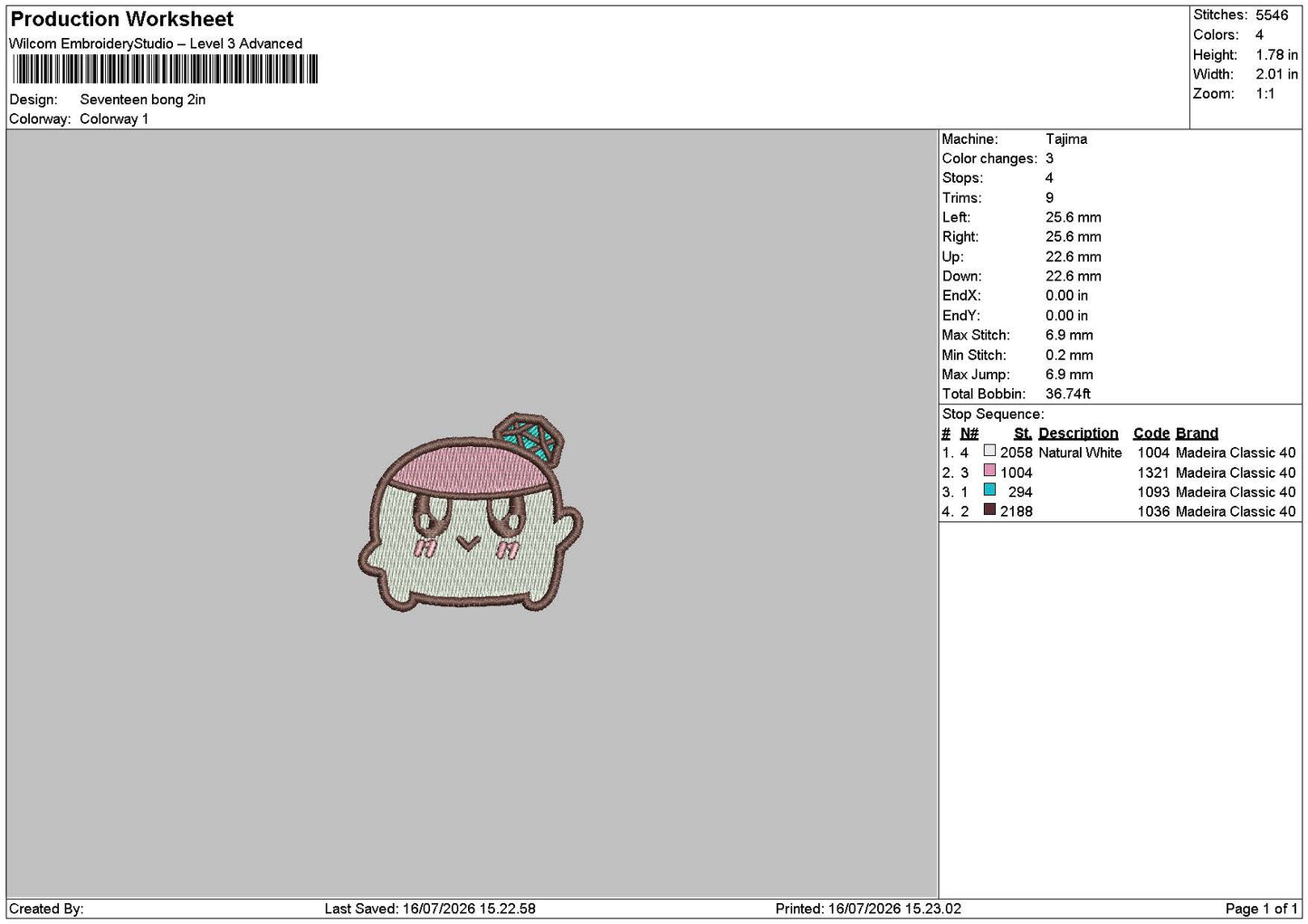 Seventeen bong Embroidery Machine Design File