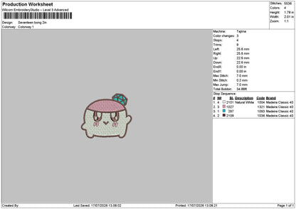 Seventeen bong Embroidery Machine Design File
