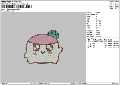 Seventeen bong Embroidery Machine Design File