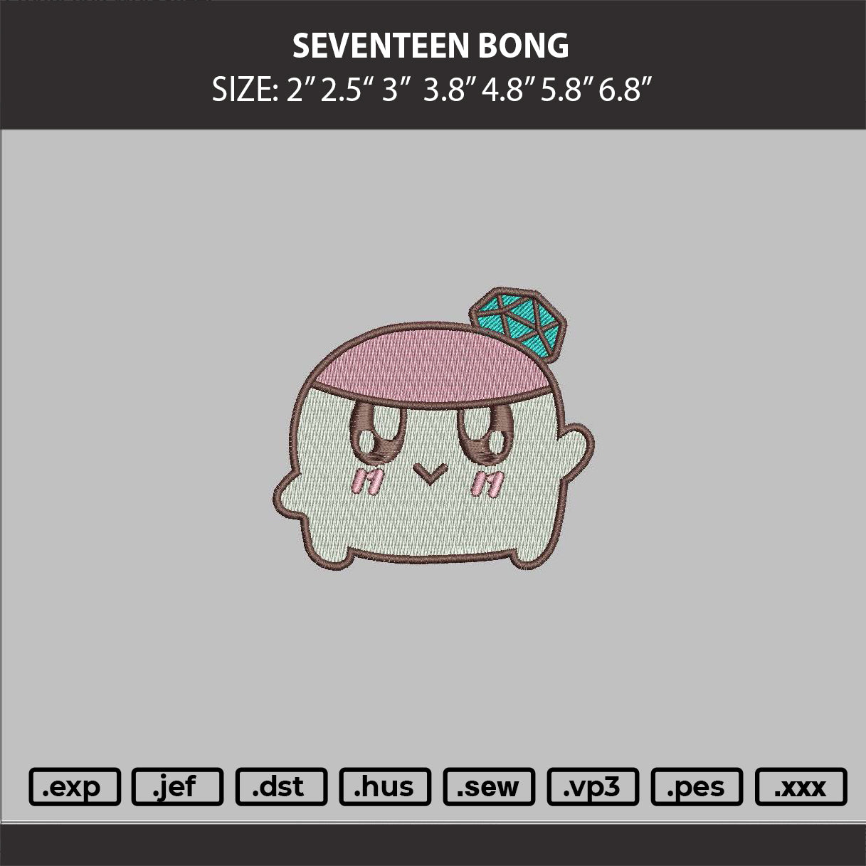 Seventeen bong Embroidery Machine Design File