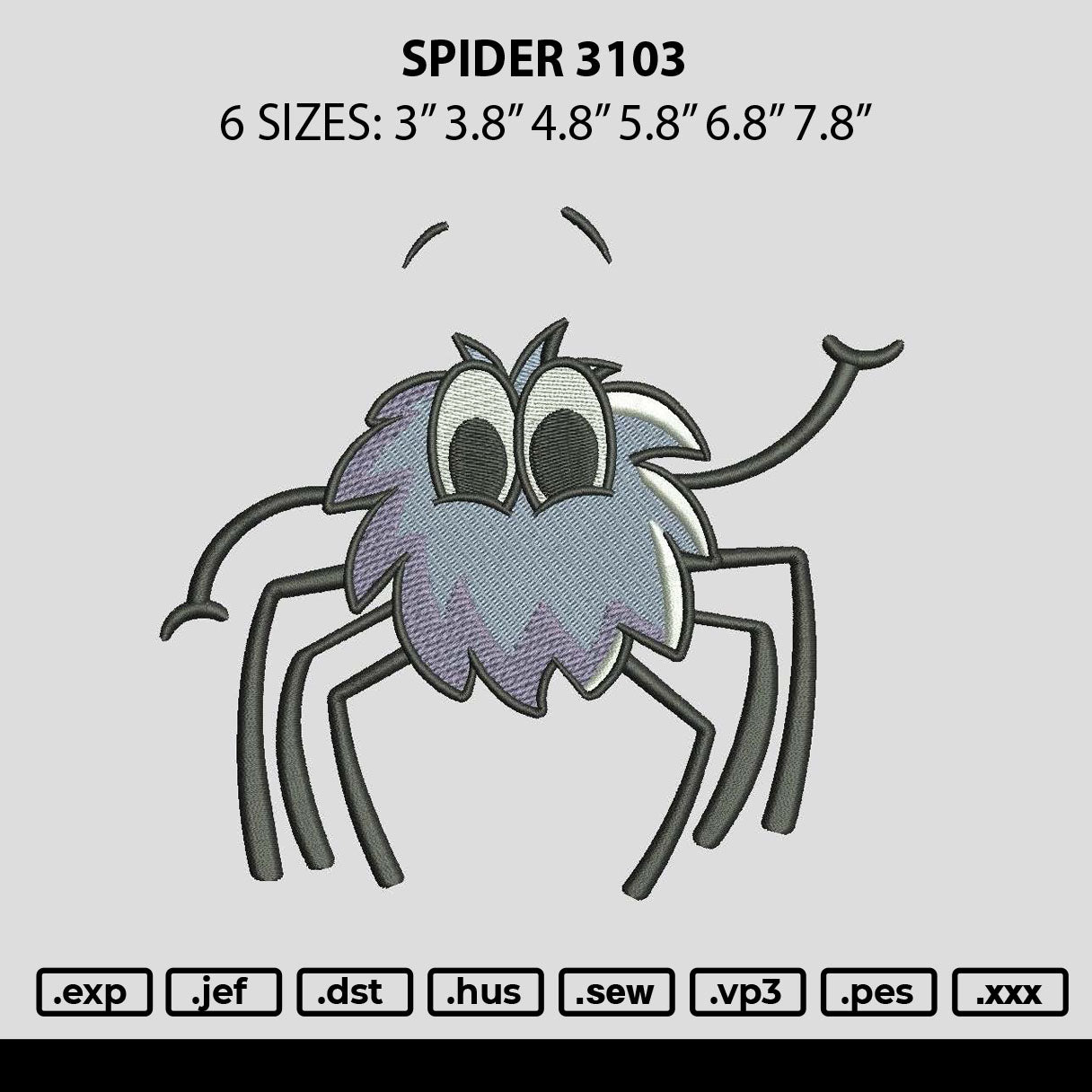 Spider 3103 Embroidery File 6 sizes