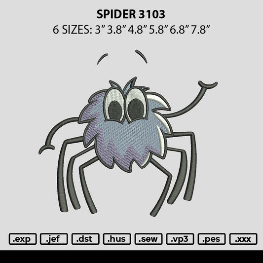 Spider 3103 Embroidery File 6 sizes