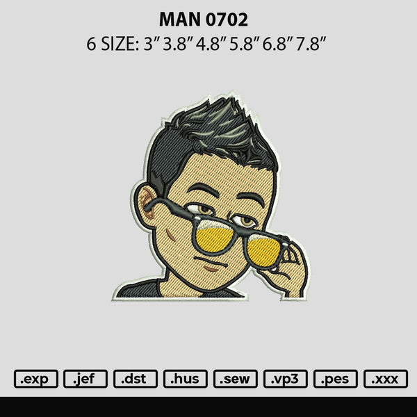 Man 0708 Embroidery File 6 sizes