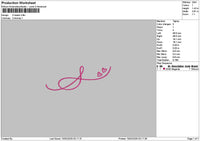S Hearts Embroidery File 6 sizes