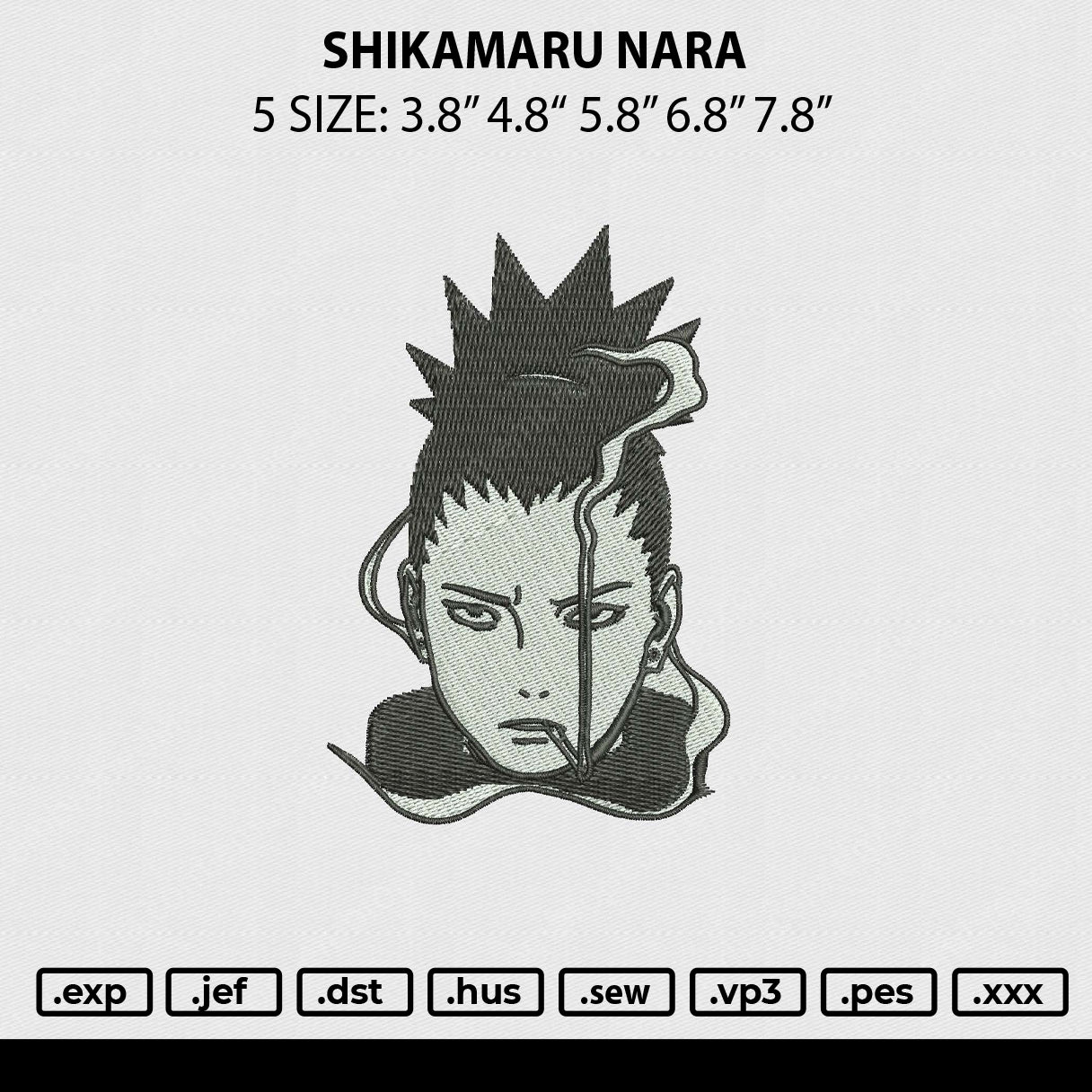 Shikamaru Nara Embroidery File 5 sizes