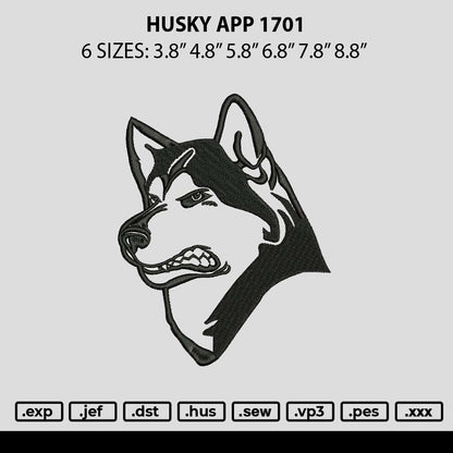 Husky App 1702 Embroidery File 6 sizes