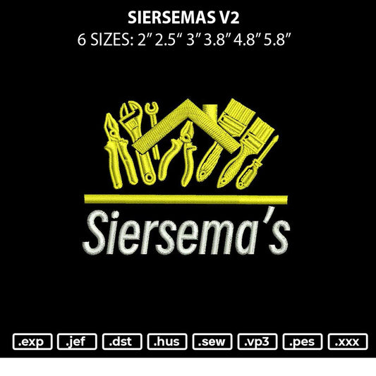 Siersemas V2 Embroidery File 6 sizes