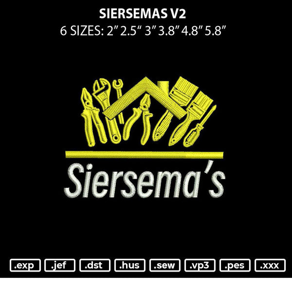 Siersemas V2 Embroidery File 6 sizes