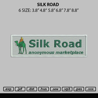 Skill Road Embroidery File 6 sizes