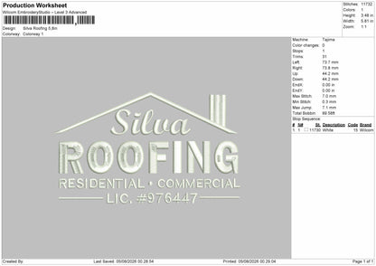 Silva Text Embroidery Machine Design File 6 sizes