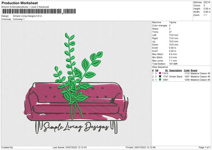 Simple Living Designs Embroidery File 4 sizes