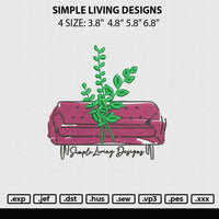 Simple Living Designs Embroidery File 4 sizes