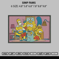 Simp Fams Embroidery File 6 sizes