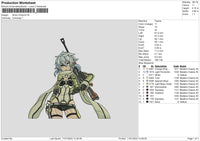 Sinon Embroidery File 6 sizes