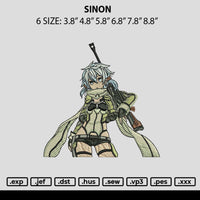 Sinon Embroidery File 6 sizes