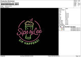 Sipstext Embroidery File 6 sizes